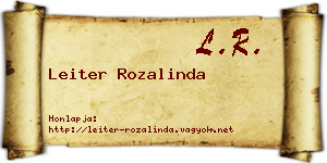 Leiter Rozalinda névjegykártya